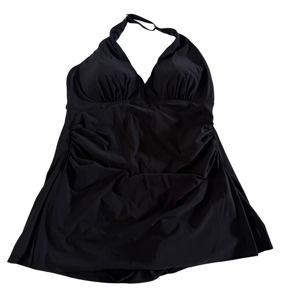 LL Bean Black Swim Dress Plus Size 18W Bathing Suit Vacation Resortwear